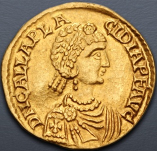 Galla Placidia,  ca. 440  (Rome or Ravenna Mint - AV Semissis)